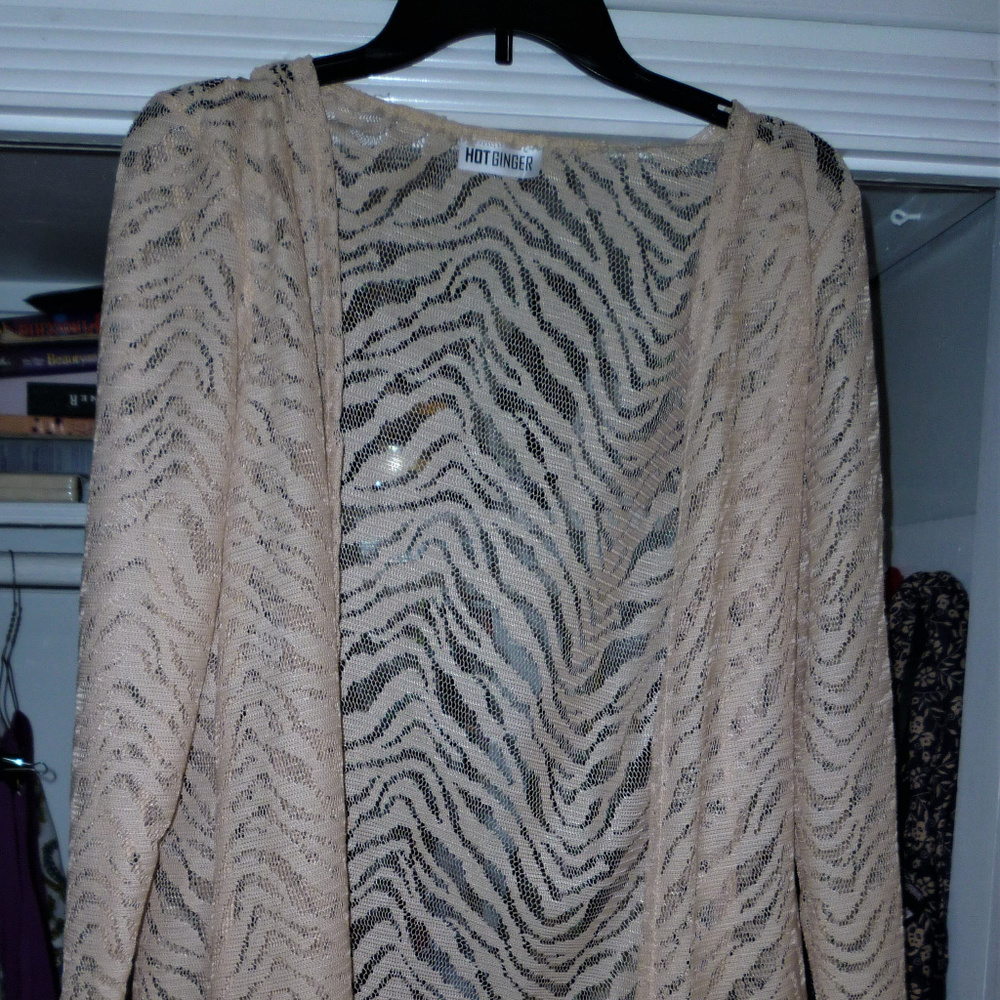 Hot Ginger L long cover up beige polyester